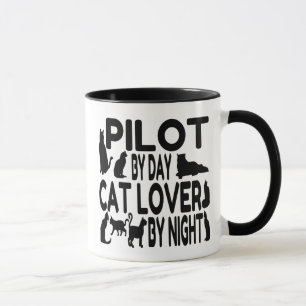 Cat Lover Pilot Mugg