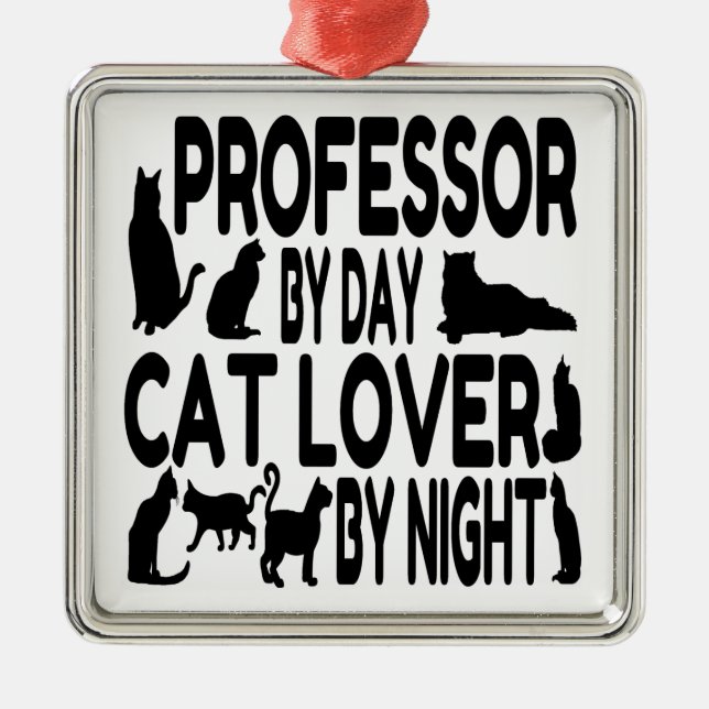 Cat Lover Professor Julgransprydnad Metall (Framsidan)