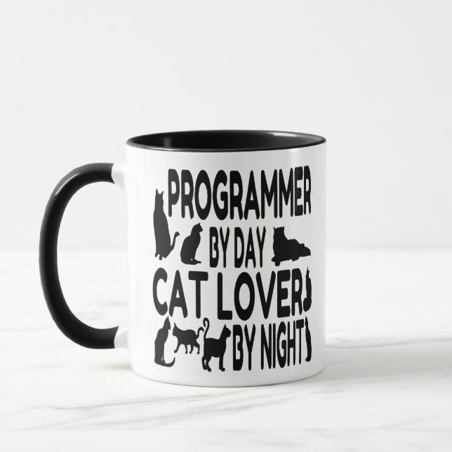 Cat Lover Programmer Mugg (Vänster)