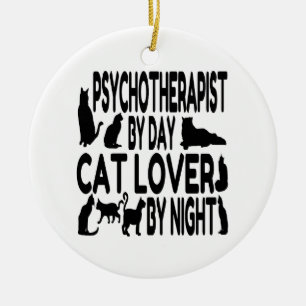 Cat Lover Psychoterapist Julgransprydnad Keramik