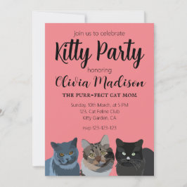 Cat Lover Purrfect Cat Mamma Kattunge Party Inbjudningar