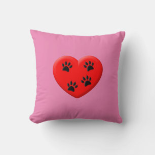 Cat Lover Red Heart and Tass Classic Kudde