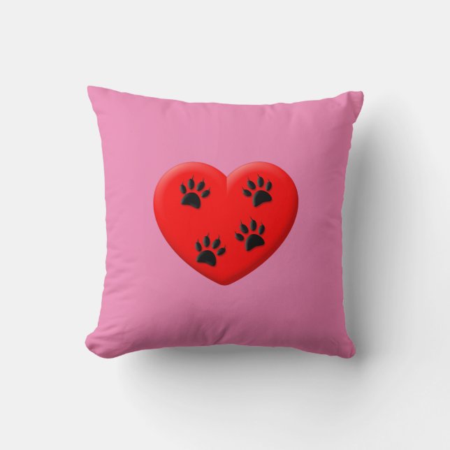 Cat Lover Red Heart and Tass Classic Kudde (Framsida)