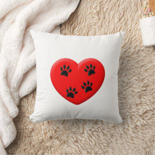 Cat Lover Red Heart and Tass Classic Kudde