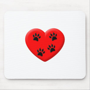Cat Lover Red Heart och Tass Musmatta