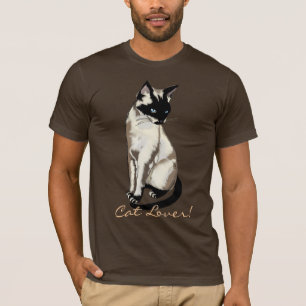 Cat Lover Roligt Siamese Cat Tecknad Tee