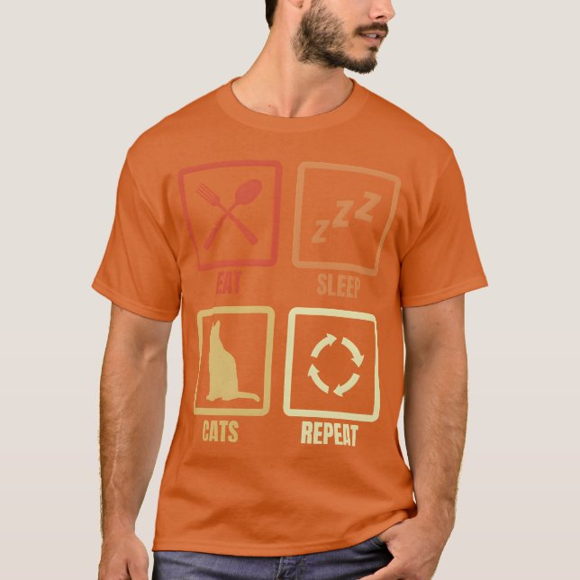 Cat Lover Routine-vän T Shirt (Framsida)
