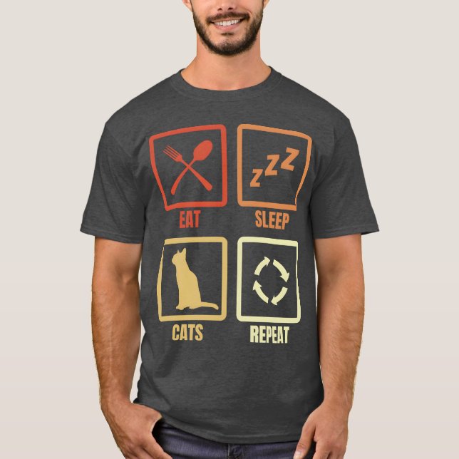 Cat Lover Routine-vän T Shirt (Framsida)
