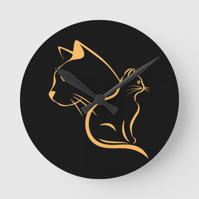 Cat Lover Rund Klocka (Framsida)