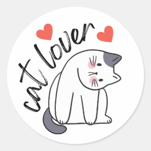 Cat Lover Runt Klistermärke