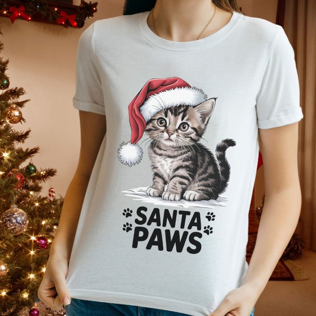 Cat Lover - Santa Tassar T Shirt (Cat Lover - Santa Paws T-Shirt
)