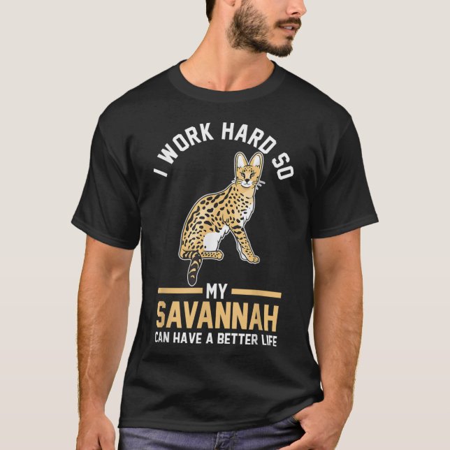 Cat Lover Savannah T Shirt (Framsida)