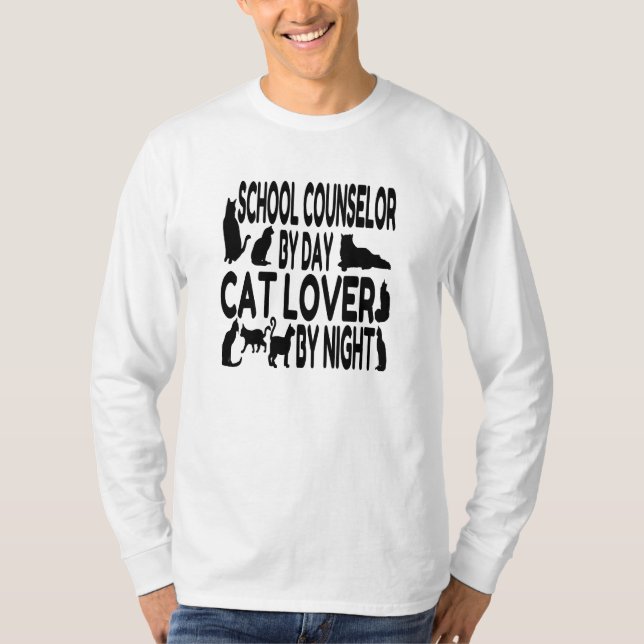 Cat Lover School Counselor Tee Shirt (Framsida)