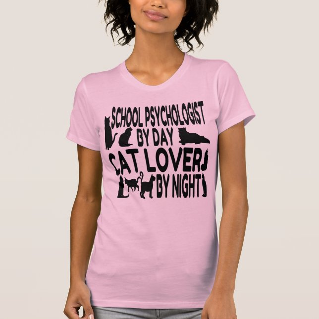 Cat Lover School Psycholog Tee (Framsida)