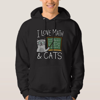 Cat Lover Shirt, Kärlek Math och Cats Shirt, Math Hoodie