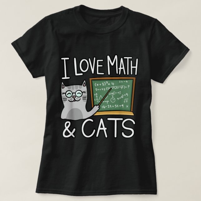 Cat Lover Shirt, Kärlek Math och Cats Shirt, Math T Shirt (Design framsida)