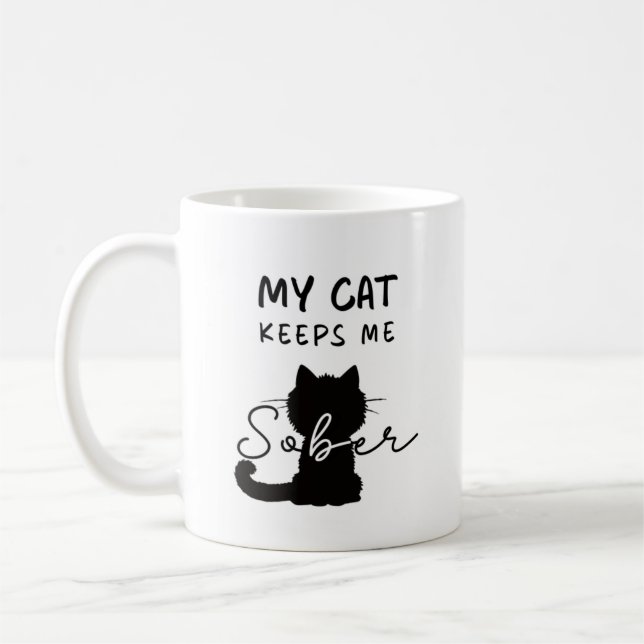 Cat Lover Sobriety Kaffemugg (Vänster)