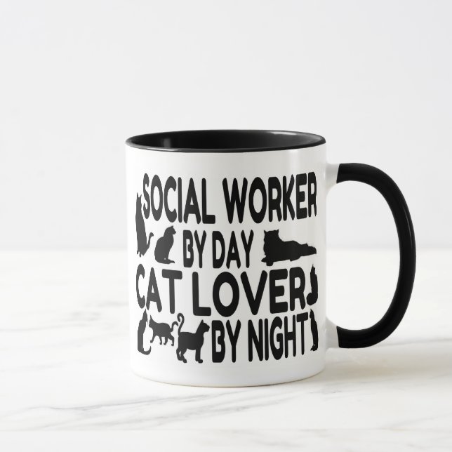 Cat Lover Social Worker Mugg (Höger)