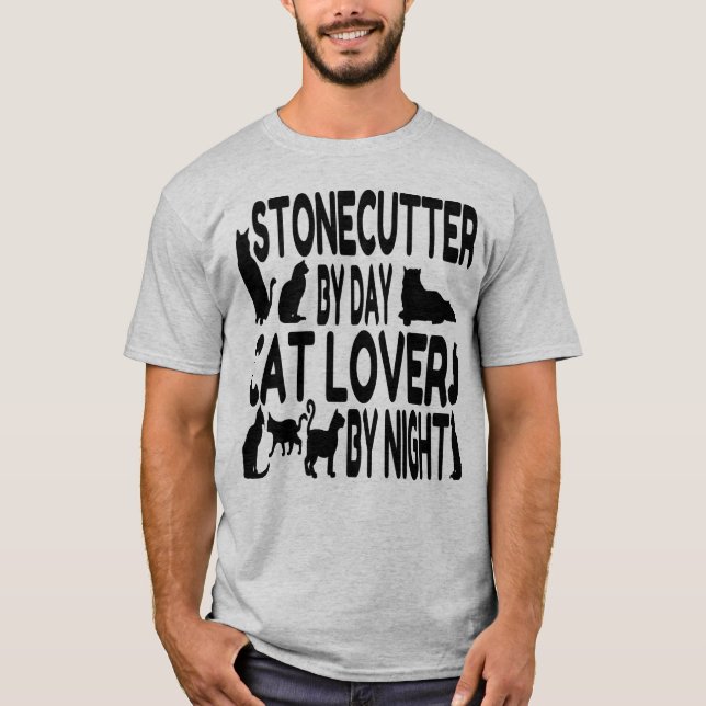 Cat Lover Stonecutter Tee Shirt (Framsida)