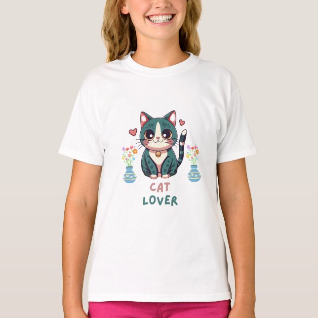 Cat Lover T Shirt (Framsida)