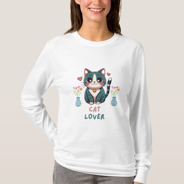 Cat Lover T Shirt (Framsida)