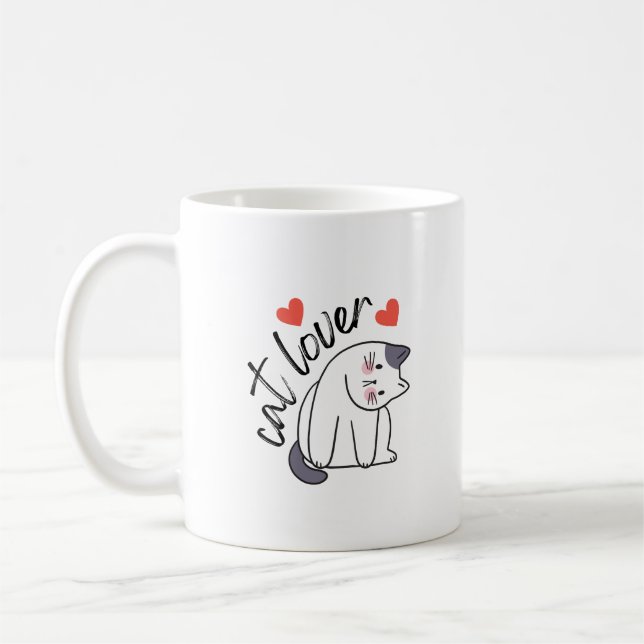 Cat Lover T-Shirt Kaffemugg (Vänster)