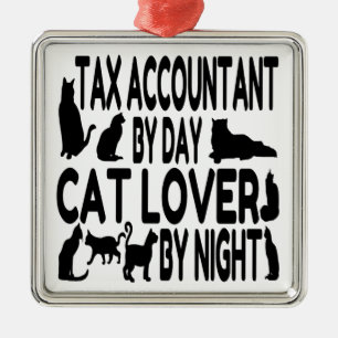 Cat Lover Tax Accountant Julgransprydnad Metall