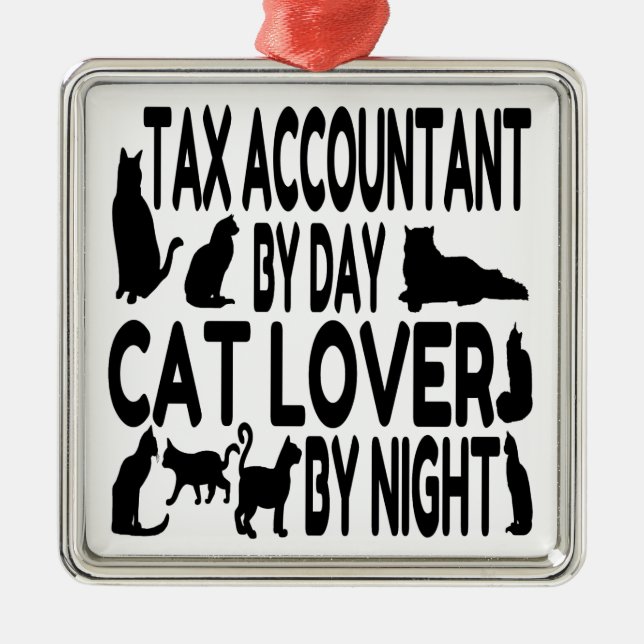 Cat Lover Tax Accountant Julgransprydnad Metall (Framsidan)