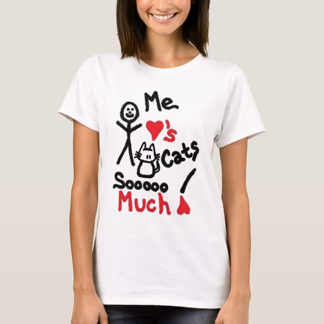 Cat Lover-Tecknad T Shirt (Framsida)