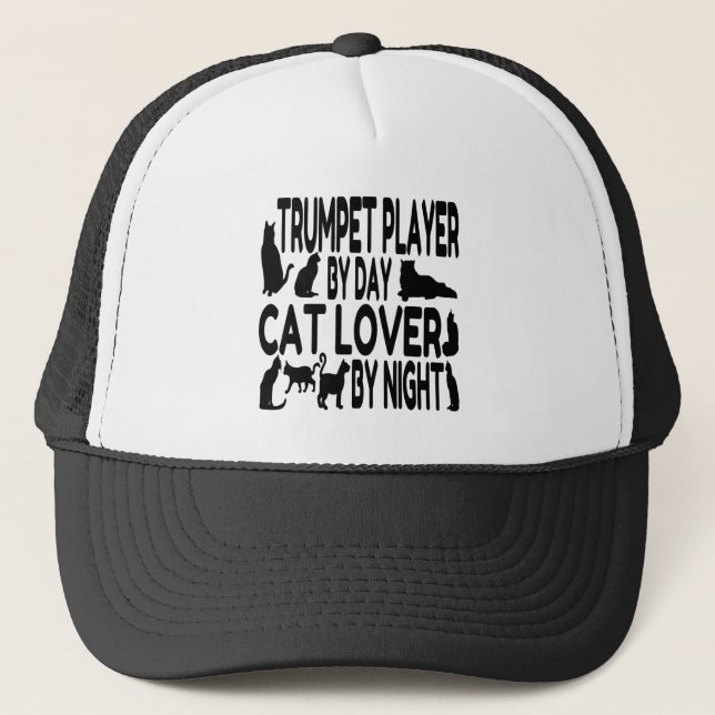 Cat Lover Trumpet Player Truckerkeps (Framsida)
