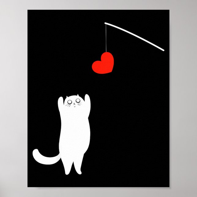 Cat Lover Valentine's Day Animal Affection Love Fu Poster (Framsidan)