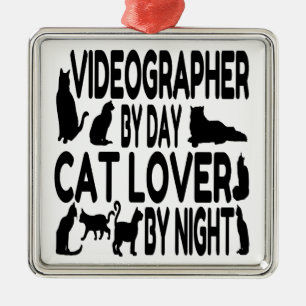 Cat Lover-videograf Julgransprydnad Metall