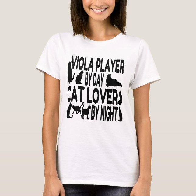 Cat Lover Viola Player T-shirt (Framsida)