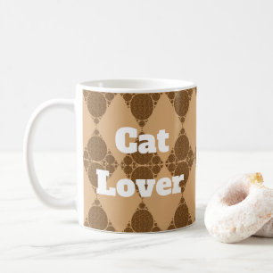 Cat Lover Wildcat Mönster Geometric Diamond Kaffemugg