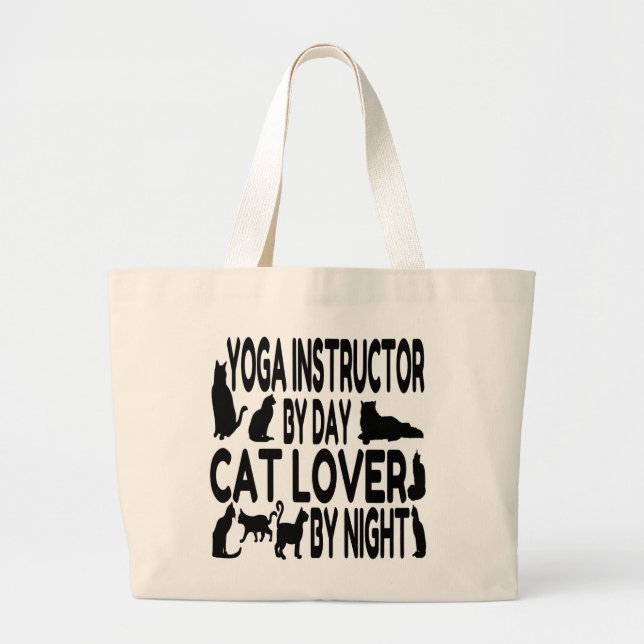 Cat Lover Yoga Instructor Jumbo Tygkasse (Framsidan)