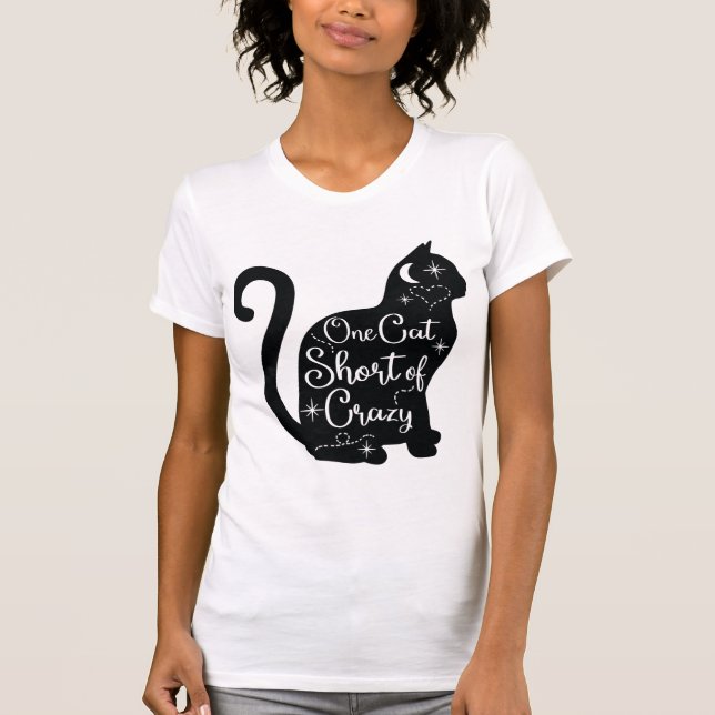 Cat Lovers 1 katt Kort av Crazy Funny T-Shirt (Framsida)