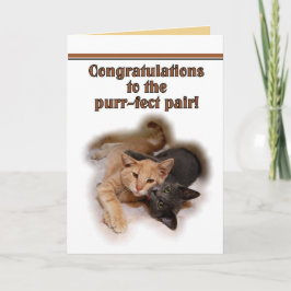 Cat Lovers Bröllop Grattiss Card Kort