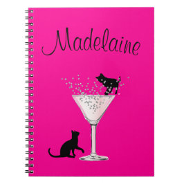Cat Lovers Bubbles Modern Rosa Personal Anteckningsbok