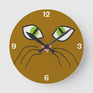 Cat Lovers Cat Ansikte Clock Rund Klocka