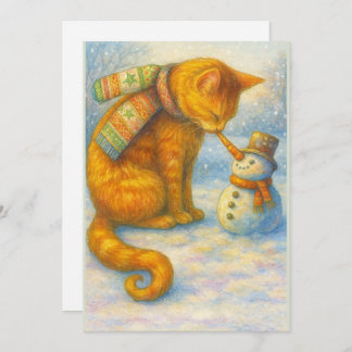 Cat Lover's  Christmas Sarah and the Snowman Julkort