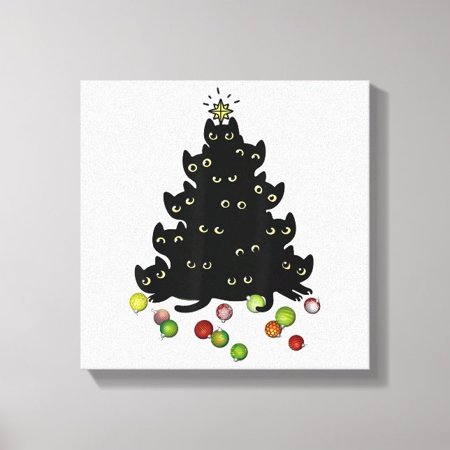 Cat Lovers Cute och Funny Helgdag jul Canvastryck (Framsida)