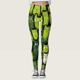 Cat Lover's Delight - Cute and Funny Doodle Cats Leggings