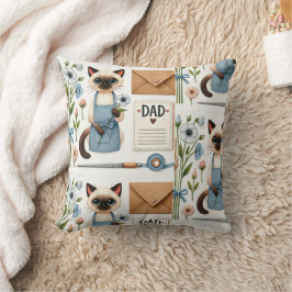 Cat Lovers Fars dag Önskemål för Cat Pappor Kudde