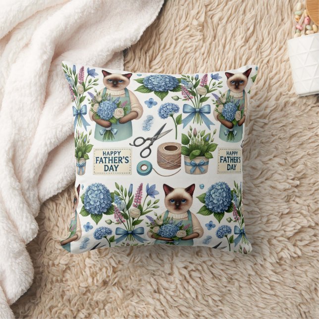 Cat Lovers Fars dag Önskemål för Cat Pappor Kudde (Filt)