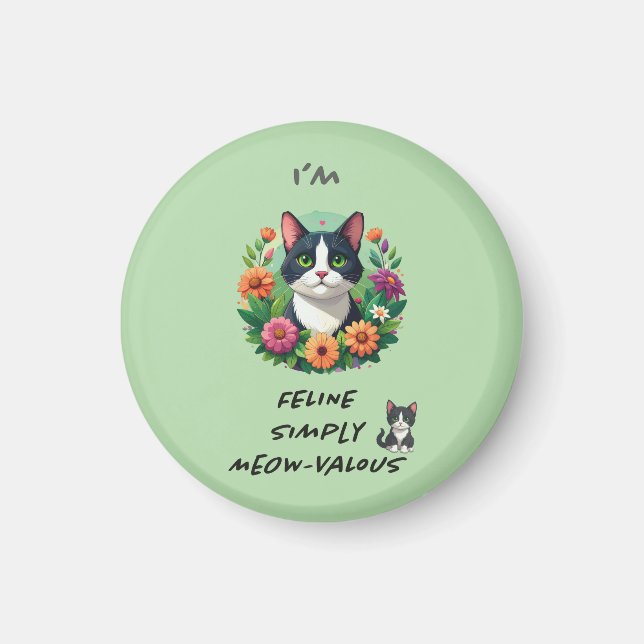 Cat lover's FeLINE Simply MEOW-VaLOUS Magnet (Framsidan)