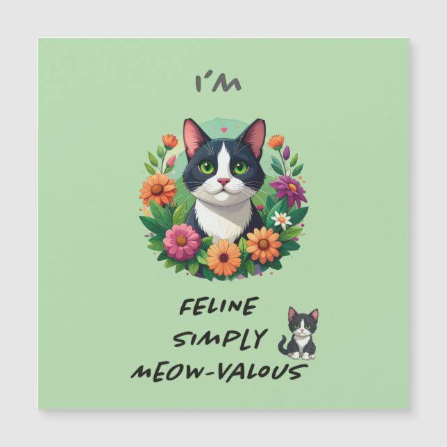 Cat lover's FeLINE Simply MEOW-VaLOUS magnetic car (Framsida)