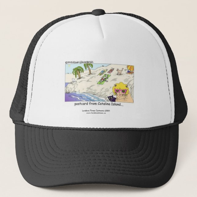 Cat Lovers Funny Cap "Cats from CATalina Island" Keps (Framsida)