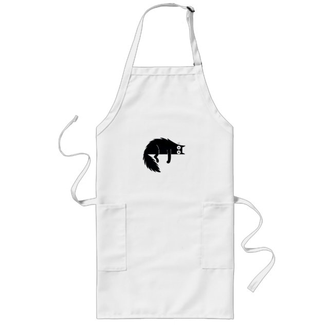 Cat Lovers gåva Apron Långt Förkläde (Framsidan)
