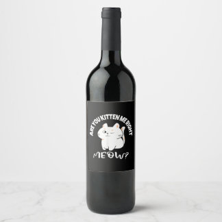 Cat Lovers Gifts | Kattjag Höger Meow Vinflaska Etikett