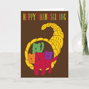 Cat Lovers Happy thanksgiving Kort